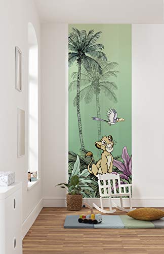 Komar Disney Vlies Fototapete Jungle Simba | Größe: 100 x 280 cm (Breite x Höhe), Bahnbreite 50 cm | Tapete, Wandbild, Dekoration, Wandbelag, Kinderzimmer, Schlafzimmer | DX2-019, grün von Komar