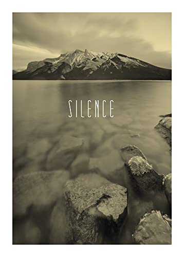 Komar Word Lake Silence Sand - Größe: 50 x 70 cm, Wandbild, Poster, Kunstdruck (ohne Rahmen), PURE Boutique von Komar