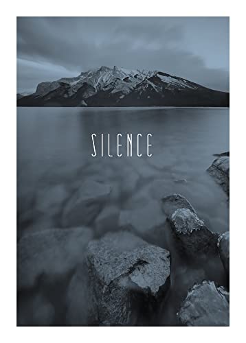 Komar Word Lake Silence Steel - Größe: 50 x 70 cm, Wandbild, Poster, Kunstdruck (ohne Rahmen), PURE Boutique von Komar