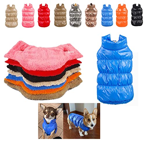 Komate Winter Hundemantel Hundejacke Wasserdicht Fleece Daunenjacke Warme Weste für kleine mittelgroße Hunde Katze Haustier Hunde Bekleidung Mantel Jacke Kostüm Schneeanzug (XL, Blau) von Komate