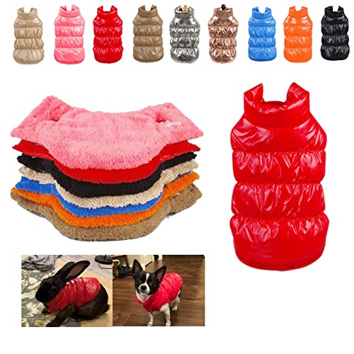 Komate Winter Hundemantel Hundejacke Wasserdicht Fleece Daunenjacke Warme Weste für kleine mittelgroße Hunde Katze Haustier Hunde Bekleidung Mantel Jacke Kostüm Schneeanzug (XS, Rot) von Komate