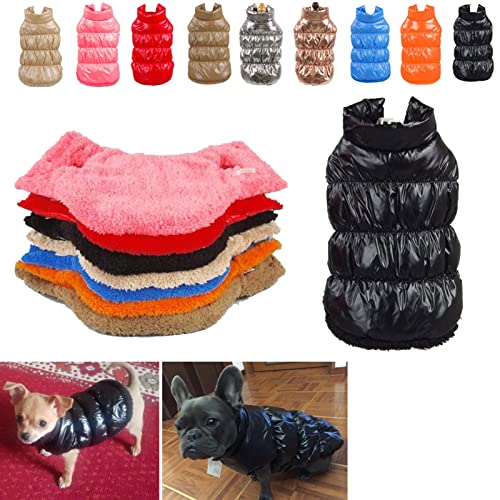 Komate Winter Hundemantel Hundejacke Wasserdicht Fleece Daunenjacke Warme Weste für kleine mittelgroße Hunde Katze Haustier Hunde Bekleidung Mantel Jacke Kostüm Schneeanzug (XS, Schwarz) von Komate