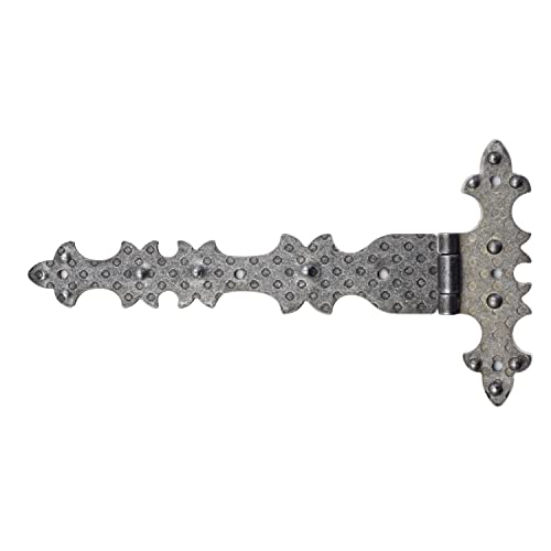 KOMBI 4 Stück Scharniere Schmiedeeisen 124 x 68 mm horizontal dekorativ Möbel Befestigung Vintage Antik Rustikal Truhe von Kombi