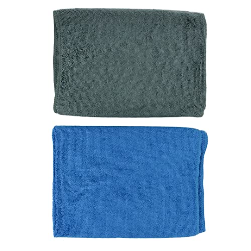 Kombi Bodentücher aus Mikrofaser - 1 Stück blau und 1 Stück grau, Größe 50 x 70 cm: einwandfreie und langlebige Reinigung für alle Arten von Böden von Kombi
