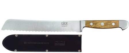 Güde Messer Brotmesser, Olive 21 cm & gratis Lederscheide von Kombiangebot Güde Messer