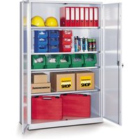 LISTA Flügeltürschrank mit 4 verzinkten Böden, HxBxT 1.950 x 1.250 x 580 mm, lichtgrau, lichtblau von Lista