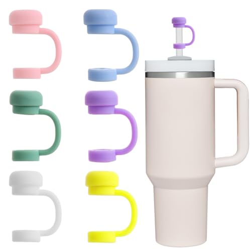 6 Stück Silikon Strohhalm Abdeckung, 10 mm Staubdichte Silikonmaterial Strohhalm Verschluss für Stanley Cup Zubehör, Wiederverwendbar Straw Cover, Perfekt Für Aktivitäten Im Freien von Komergave
