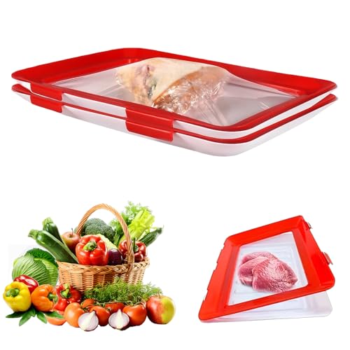 Komergave Aufschnittboxen für Kühlschrank, Wiederverwendbare Frischhaltedosen, Wurst Aufbewahrung Kühlschrank, 2 Stück Rote Aufschnittbox Aufschnittdosen für Schinken, Gemüse, Aufschnitt Komergave Aufschnittboxen für Kühlschrank, Wiederverwendbare Frischhaltedosen, Wurst Aufbewahrung Kühlschrank, 2 Stück Rote Aufschnittbox Aufschnittdosen für Schinken, Gemüse, Aufschnitt von Komergave