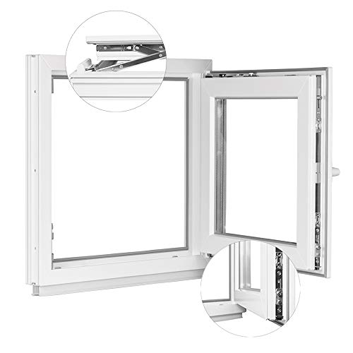 Kunststofffenster Kellerfenster Fenster - 2-fach Verglasung - BxH: 90x55 cm DIN Rechts - Isolierglas - Breite: 90 cm - Weiß, Dreh Kipp - Premium von dutis