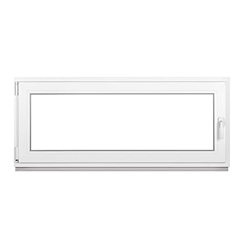 Premium Kellerfenster Von Fenstiger - Kunststofffenster Weiß BxH 1000 x 400 mm - Garagenfenster/Gartenhaus Fenster BxH 100 x 40 cm 2-fach Verglast - Din Links-Funktion Dreh Kipp Fenster-Alle Größen von Sudsty