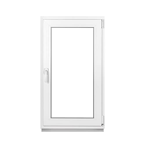 Premium Kellerfenster Von Fenstiger - Kunststofffenster Weiß BxH 400 x 800 mm - Garagenfenster/Gartenhaus Fenster BxH 40 x 80 cm 2-fach Verglast - Din Rechts-Funktion Dreh Kipp Fenster-Alle Größen von VWPEYY