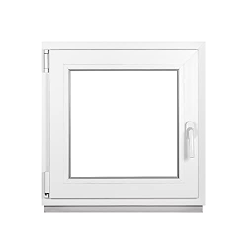 Premium Kellerfenster Von Fenstiger - Kunststofffenster Weiß BxH 600 x 600 mm - Garagenfenster/Gartenhaus Fenster BxH 60 x 60 cm 2-fach Verglast - Din Links-Funktion Dreh Kipp Fenster-Alle Größen von VWPEYY