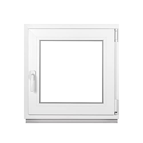 Premium Kellerfenster Von Fenstiger - Kunststofffenster Weiß BxH 650 x 650 mm - Garagenfenster/Gartenhaus Fenster BxH 65 x 65 cm 2-fach Verglast - Din Rechts-Funktion Dreh Kipp Fenster-Alle Größen von VWPEYY