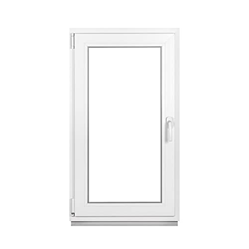 Premium Kellerfenster Von Fenstiger - Kunststofffenster Weiß BxH 800 x 1200 mm - Garagenfenster/Gartenhaus Fenster BxH 80 x 120 cm 3-fach Verglast - Din Links-Funktion Dreh Kipp Fenster-Alle Größen von VWPEYY