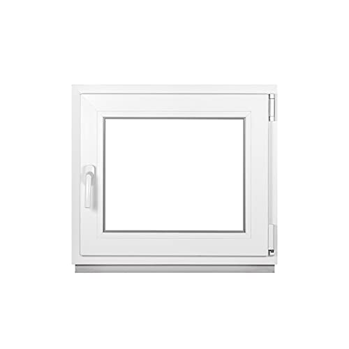 Premium Kellerfenster Von Fenstiger - Kunststofffenster Weiß BxH 800 x 750 mm - Garagenfenster/Gartenhaus Fenster BxH 80 x 75 cm 2-fach Verglast - Din Rechts-Funktion Dreh Kipp Fenster-Alle Größen von VWPEYY