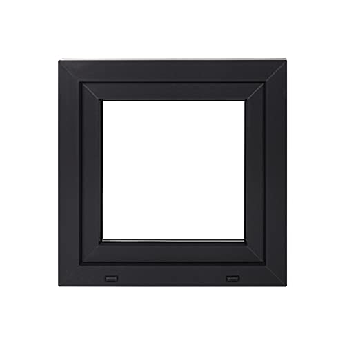 Premium Kunststofffenster Von Komforta - Kellerfenster Weiß/Anthrazit BxH 650 x 650 mm - Garagenfenster/Gartenhaus Fenster BxH 65 x 65 cm 2-fach Verglast - Din Links-Funktion Dreh Kipp Fenster von Komforta