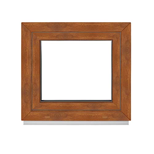 Premium Kunststofffenster Von Komforta - Kellerfenster Weiß/Golden Oak BxH 700 x 900 mm - Garagenfenster/Gartenhaus Fenster BxH 70 x 90 cm 2-fach Verglast - Din Links-Funktion Dreh Kipp Fenster von VWPEYY