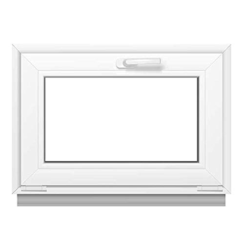 Premium Kunststofffenster Von Komforta - Kippfenster Weiß BxH 900 x 400 mm - Garagenfenster/Gartenhaus Fenster BxH 90 x 40 cm 2- fach Verglast - Funktion Kipp Fenster- Kellerfenster Alle Grössen von VWPEYY