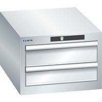 LISTA Schubladenschrank 18x27E, (BxTxH) 411x572x283mm, 2 Schubladen, 2 x 100, lichtgrau, CODE Lock von Lista