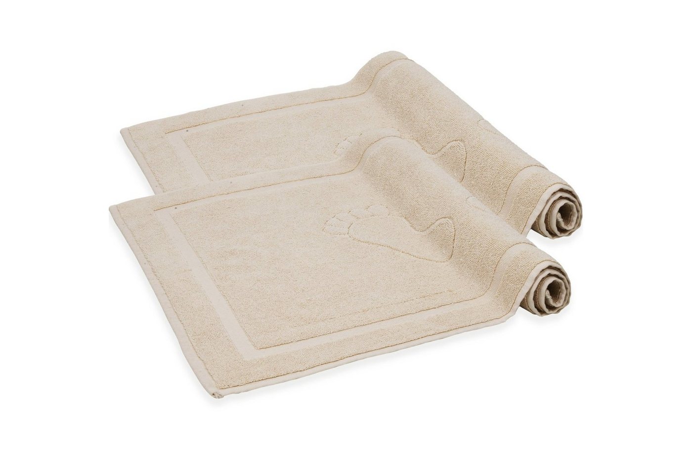 Badematte Badvorleger aus 100% Baumwolle Komfortec, 50x70 cm Duschvorleger, Waschbar Duschmatte, Frottee, Rechteckig, 600 g/m², 2er Set, Saugfähig & Schnelltrocknend von Komfortec