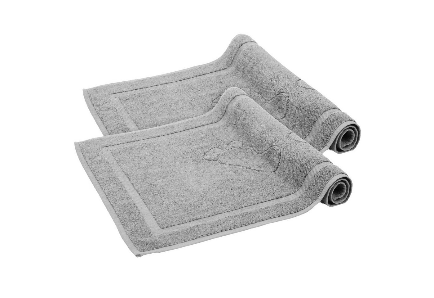 Badematte Badvorleger aus 100% Baumwolle Komfortec, 50x70 cm Duschvorleger, Waschbar Duschmatte, Frottee, Rechteckig, 600 g/m², 2er Set, Saugfähig & Schnelltrocknend von Komfortec