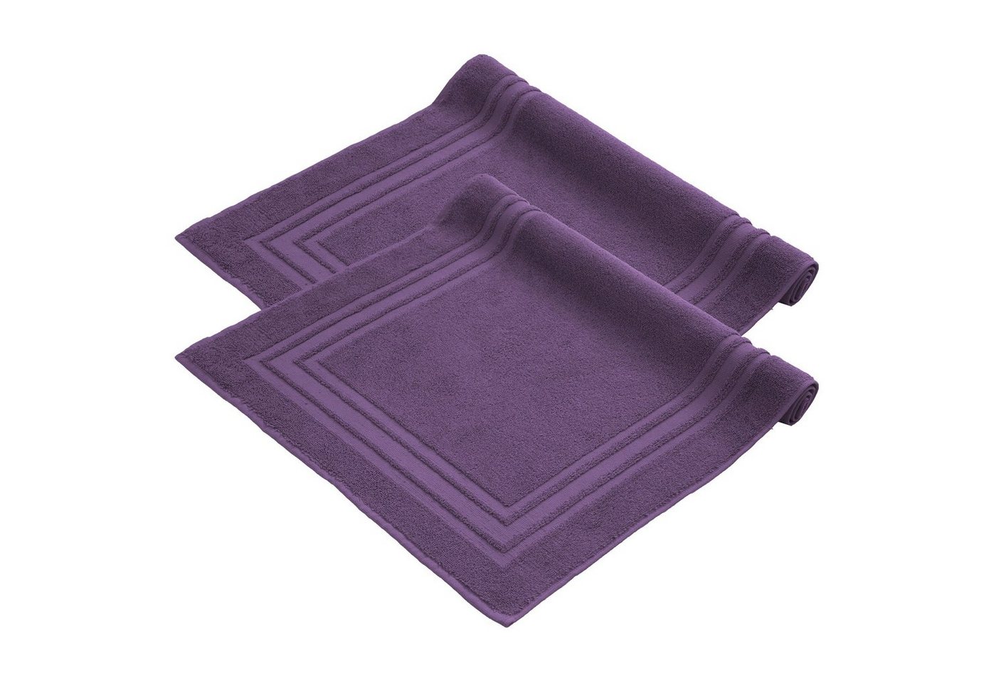 Badematte Badvorleger aus 100% Baumwolle Komfortec, 50x70 cm Duschvorleger, Waschbar Duschmatte, Frottee, Rechteckig, 600 g/m², 2er Set, Saugfähig & Schnelltrocknend von Komfortec