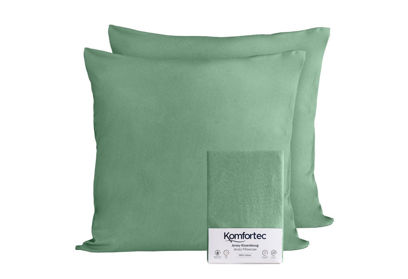 Komfortec Kissenbezug 100% Baumwolle, 150 g/m², (2 Stück), 40 x 40 cm, Kissenhülle, Superweicher Premium Jersey Kopfkissenbezug von Komfortec