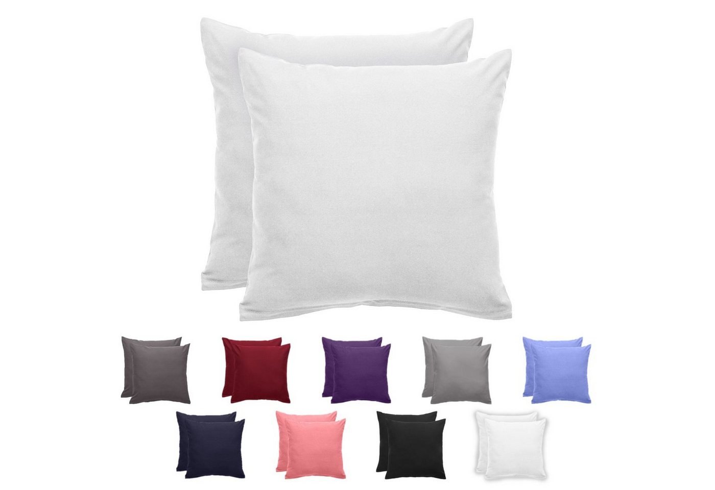 Komfortec Kissenbezug Premium Kopfkissenbezug, gebürstet 100% Mikrofaser 90g/m², (2 Stück), 40x40 cm mit Reißverschluss, Superweiches Kissenhülle Set von Komfortec
