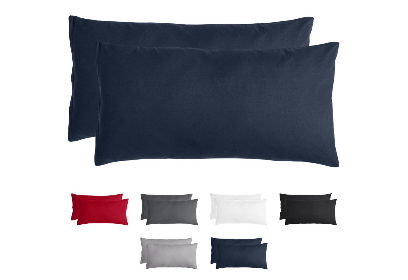 Komfortec Kissenbezug Premium Kopfkissenbezug, gebürstet 100% Mikrofaser 90g/m², (2 Stück), 40x40 cm mit Reißverschluss, Superweiches Kissenhülle Set von Komfortec