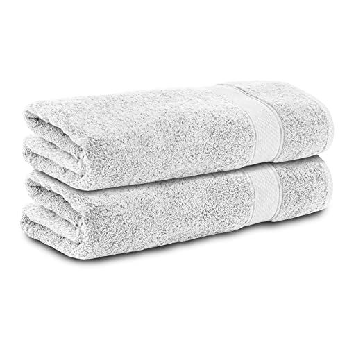 Komfortec 2er Handtücher 50x100 cm Set aus 100% Baumwolle, Frottee, Weich, Weiß von Komfortec