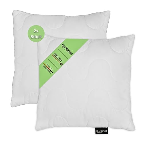 Komfortec Kopfkissen 45x45 cm 2 er Set, Höhenverstellbar Gesteppt Kissen, Deko Kissen, Oeko-TEX Zertifiziert, Allergiker geeignet Komfortec Kopfkissen 45x45 cm 2 er Set, Höhenverstellbar Gesteppt Kissen, Deko Kissen, Oeko-TEX Zertifiziert, Allergiker geeignet von Komfortec