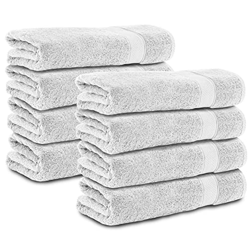 Komfortec 8er Handtücher 50x100 cm Set aus 100% Baumwolle, 470g/m², Frottee, Weich, Weiß von Komfortec