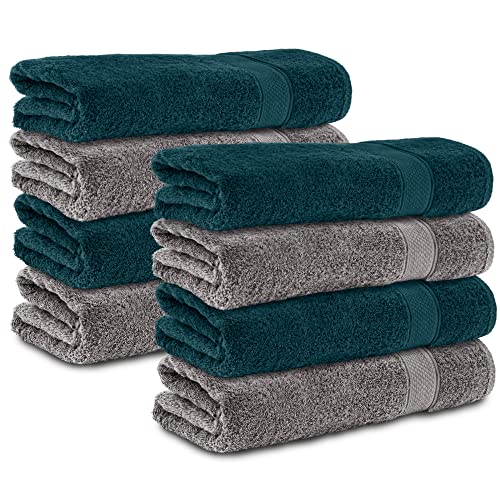 Komfortec 8er Handtücher 50x100 cm Set aus 100% Baumwolle, Frottee, Weich, Anthrazit Grau/Petrol Komfortec 8er Handtücher 50x100 cm Set aus 100% Baumwolle, Frottee, Weich, Anthrazit Grau/Petrol von Komfortec