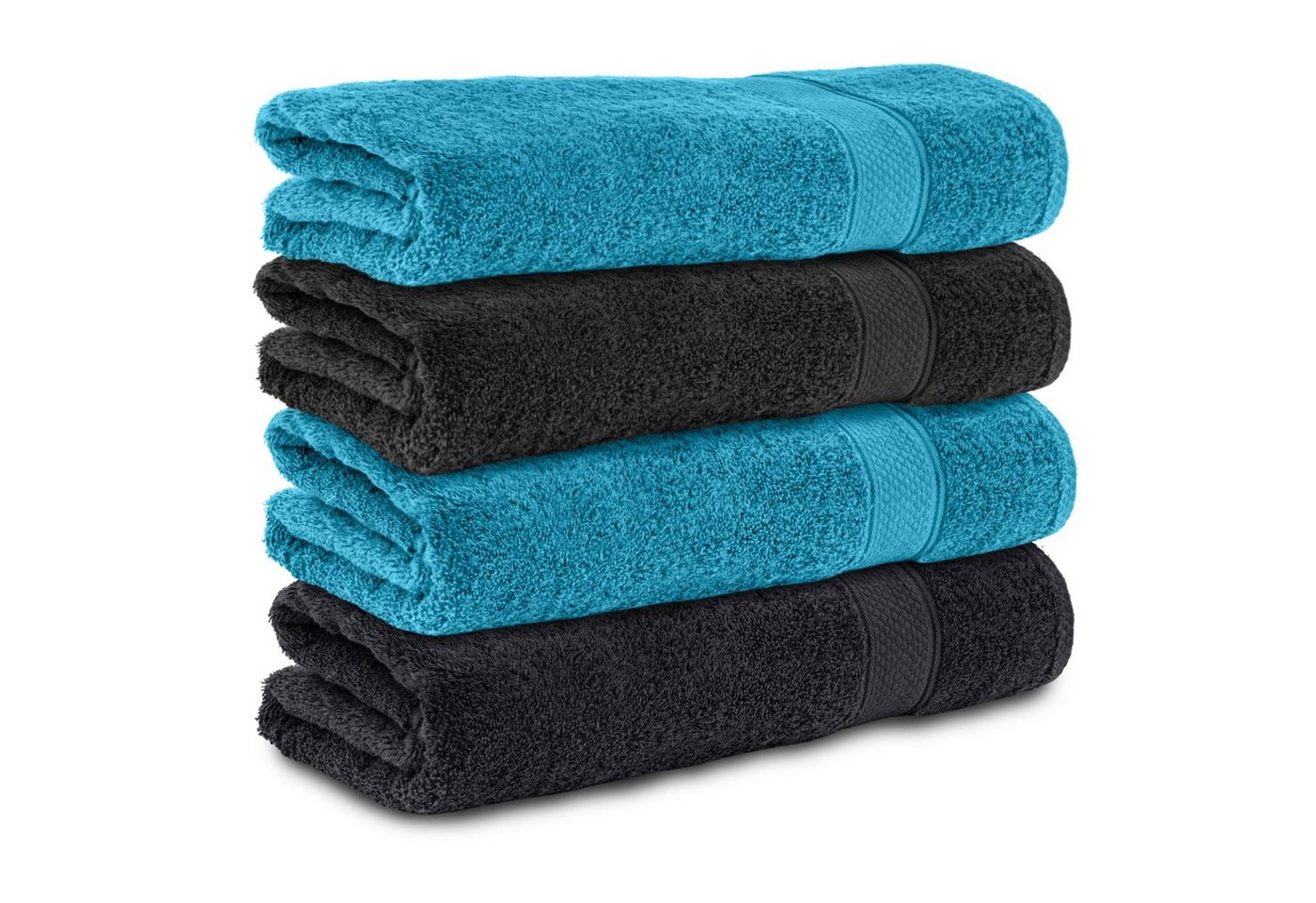 Komfortec Badetücher 100% Baumwolle, 470 g/m², Frottee (4-St), Handtücher 70x140 cm Set, Weich von Komfortec