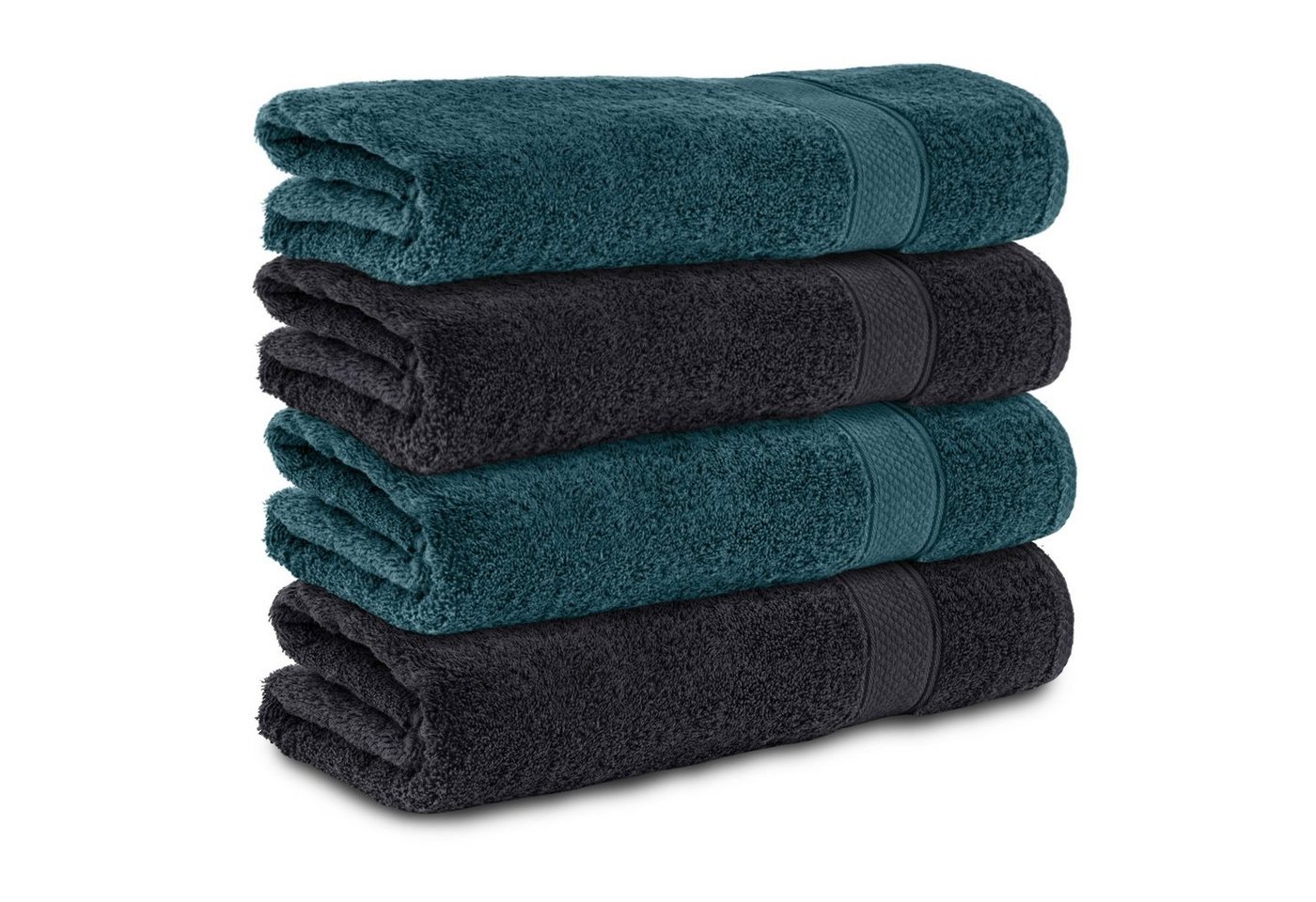 Komfortec Badetücher 100% Baumwolle, 470 g/m², Frottee (4-St), Handtücher 70x140 cm Set, Weich von Komfortec