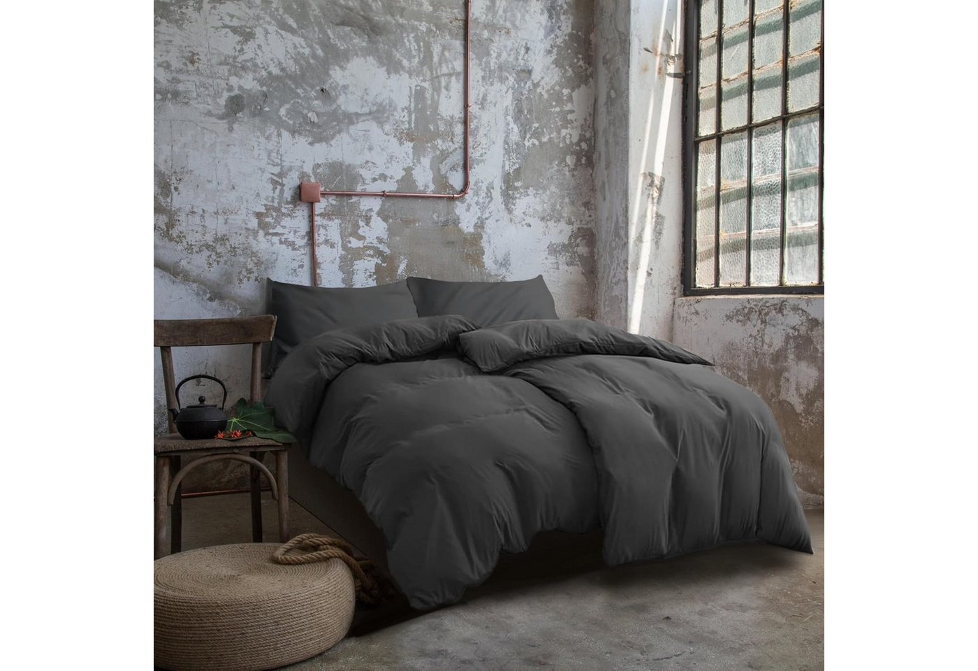 Komfortec Bettwäsche Premium, 135 x 200 bis 220 x 240 cm, 6 verschiedene Größen zur Auswahl, gebürstet 100% Mikrofaser, 4 teilig, Superweiches Bettwäsche-Set, Knitterfrei, Atmungsaktiv von Komfortec