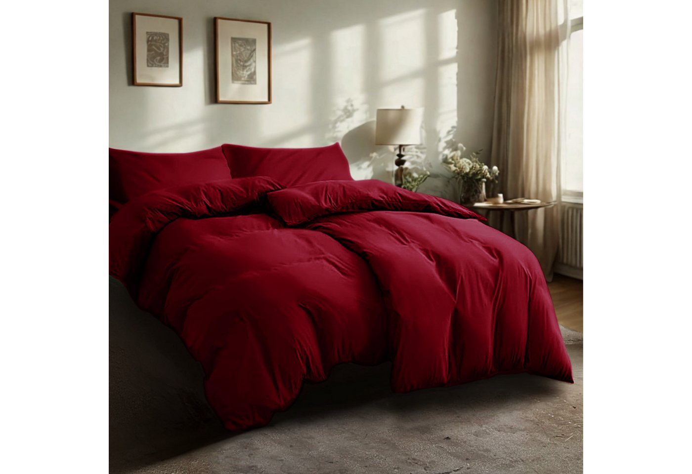 Komfortec Bettwäsche Premium, 135 x 200 bis 220 x 240 cm, 6 verschiedene Größen zur Auswahl, gebürstet 100% Mikrofaser, 4 teilig, Superweiches Bettwäsche-Set, Knitterfrei, Atmungsaktiv von Komfortec
