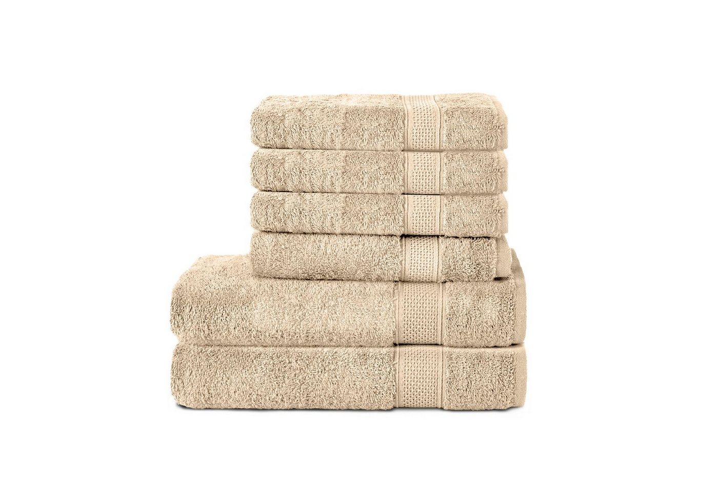 Komfortec Handtuch Set 100% Baumwolle, 2er Badetücher 70x140 cm und 4er Handtücher 50x100 cm, Frottee, (Set, 6-tlg), Weich von Komfortec