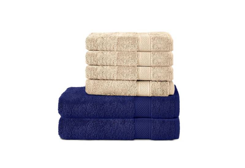Komfortec Handtuch Set 100% Baumwolle, 2er Badetücher 70x140 cm und 4er Handtücher 50x100 cm, Frottee (Set, 6-St), Weich von Komfortec