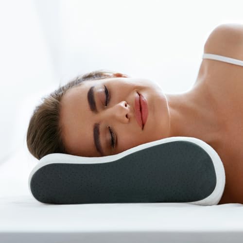 Komfortec Orthopädisches Nackenstützkissen aus Memory Foam (60x36x12/8) von Komfortec