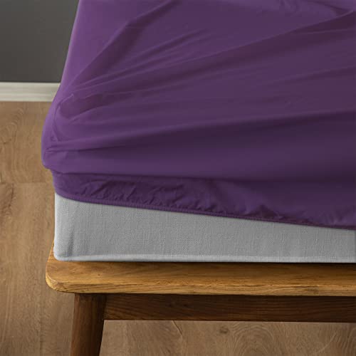 Komfortec Spannbettlaken 160x200 cm, Bettlaken Boxspringbett bis 15cm - 30cm Matratzenhöhe, Violett von Komfortec