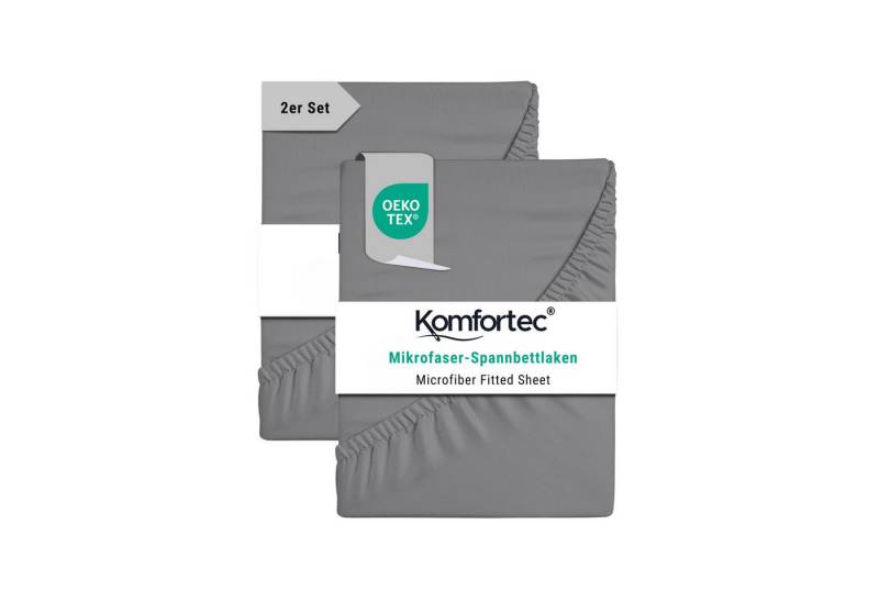 Komfortec Spannbettlaken Boxspringbett bis 15cm - 30cm Matratzenhöhe, Mikrofaser, Gummizug: Rundum, (2 Stück) von Komfortec