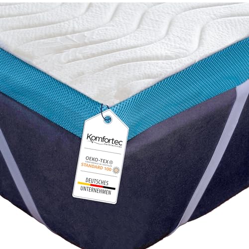 Komfortec Topper 140x200cm – 7,5 cm hoch, Visco Memory Schaum Matratzentopper mit 4 Eckgummis für Boxspringbetten, Waschbarer Aloe Vera Bezug Komfortec Topper 140x200cm – 7,5 cm hoch, Visco Memory Schaum Matratzentopper mit 4 Eckgummis für Boxspringbetten, Waschbarer Aloe Vera Bezug von Komfortec