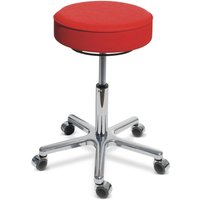 Hocker Premium, Kunstledersitz, Sitzhöhe 540-730 mm, Bodengleiter, feuerrot von Jungheinrich PROFISHOP