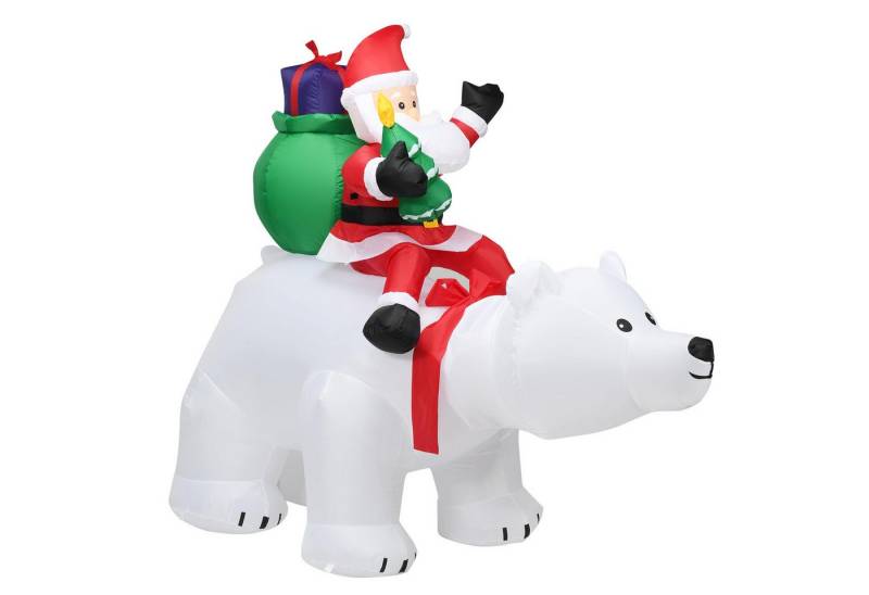 KOMFOTTEU Weihnachtsmann auf Eisbär aufblasbare Weihnachtspolarbär, mit LED-Beleuchtung KOMFOTTEU Weihnachtsmann auf Eisbär aufblasbare Weihnachtspolarbär, mit LED-Beleuchtung von Komfotteu