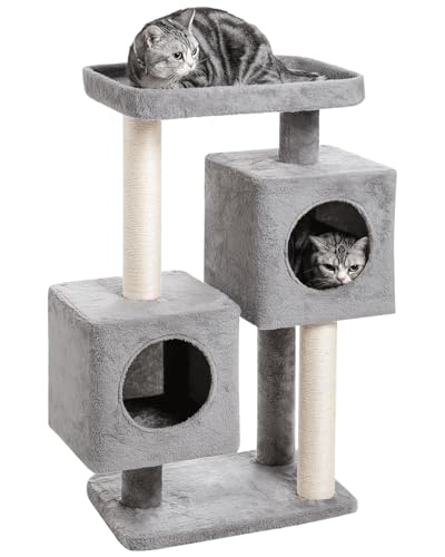 Komicoll Katzenbaum Mehrstöckiger Katzenturm mit großer Sitzstange für Indoor-Katzen, Katzenhaus mit Sisal-Kratzbaum, Grau Komicoll Katzenbaum Mehrstöckiger Katzenturm mit großer Sitzstange für Indoor-Katzen, Katzenhaus mit Sisal-Kratzbaum, Grau von Komicoll