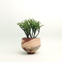 Handgefertigter Übertopf Blumentopf Keramik Nerikomi Unikat Plant Pot Handmade Unique Flower Planter Mosaik Terrazzo Modern Ton von KomitoCeramics