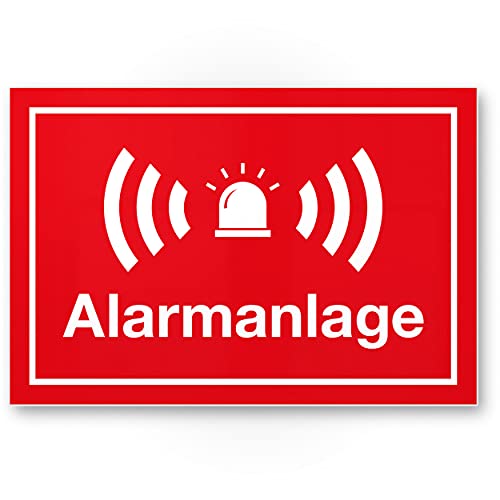 Komma Security Alarmanlage Kunststoff Schild 30 x 20 cm - Achtung Vorsicht Alarmgesichert - Hinweis Hinweisschild Alarm - Haus Gebäude Objekt von Komma Security