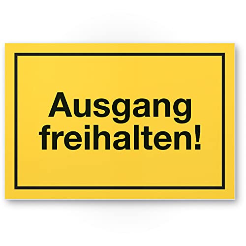 Komma Security Ausgang freihalten Schild 30 x 20 cm Hinweisschild Tür von Eingängen Ausgängen Warnhinweis Parken verboten abstellen verboten Eingang freihalten von Komma Security