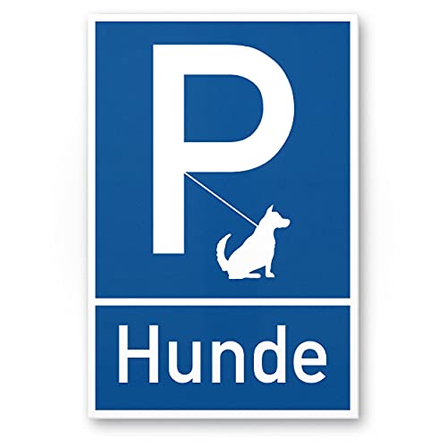 Komma Security Hunde Parkplatz - Hunde draußen bleiben Hunde Schild Hinweisschild Türschild Verbotsschild - Hundeverbot Verbot Hunde - Restaurants Läden Geschäfte Büros von Komma Security